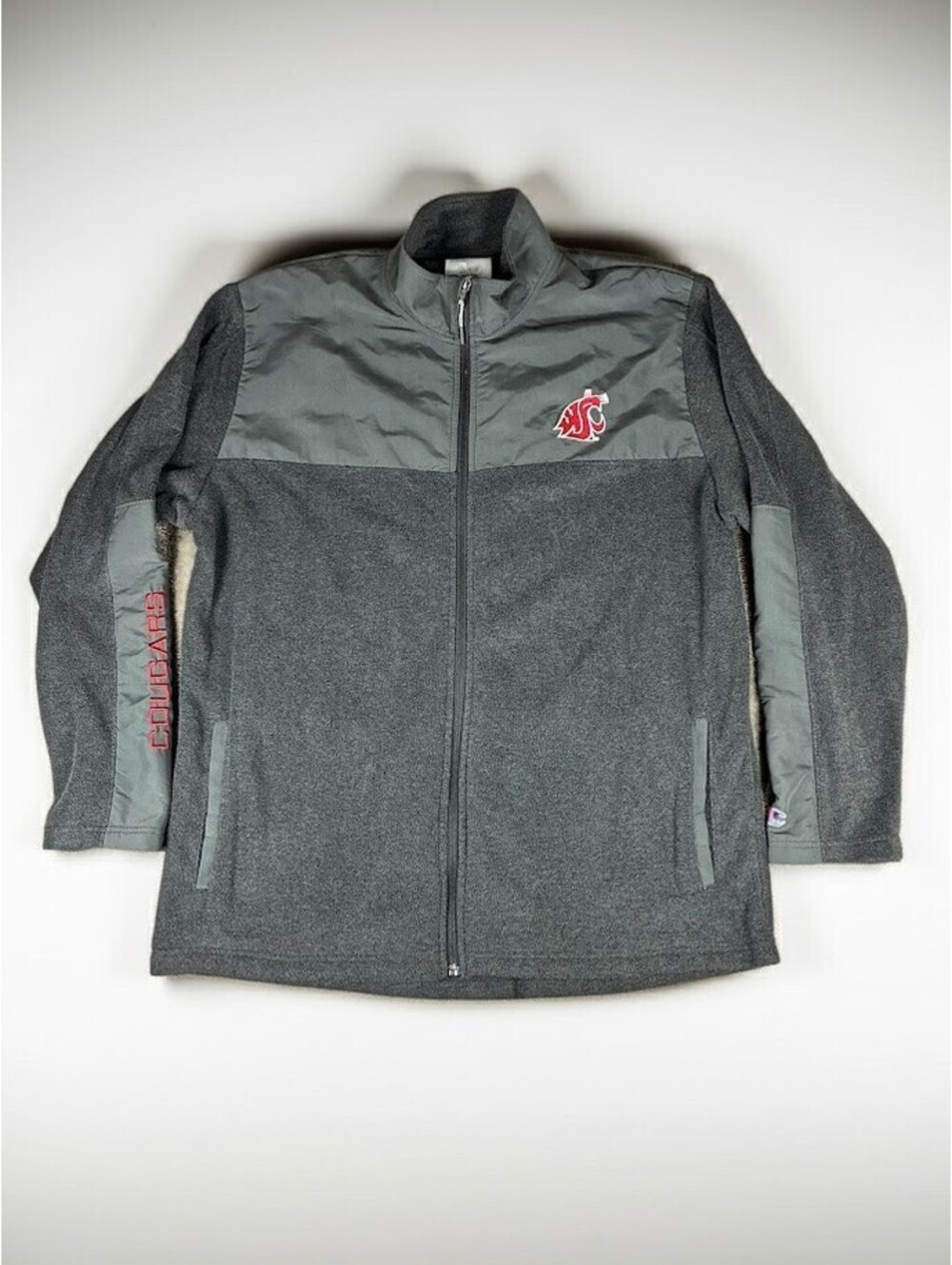 Champion WSU Black and Grey Full-Zip Fleece Jacket Men's XL